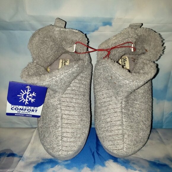 Dearfoam GRAY In/Out Memory No Sweat Comfort Foam Slippers M 7-8 NEW - Picture 2 of 7